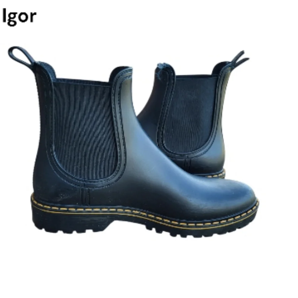 39 Igor Trak Mate Spain Black Chelsea Ankle Rain Boot Shoe Waterproof Women 8 - Picture 5 of 14